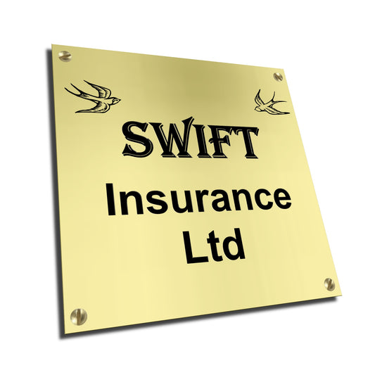 Brass name plate engraved