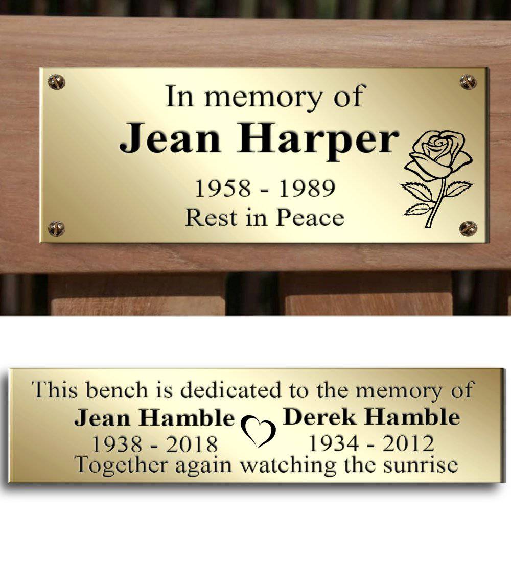 Memorial Plaque for Bench – TSL-Engraving
