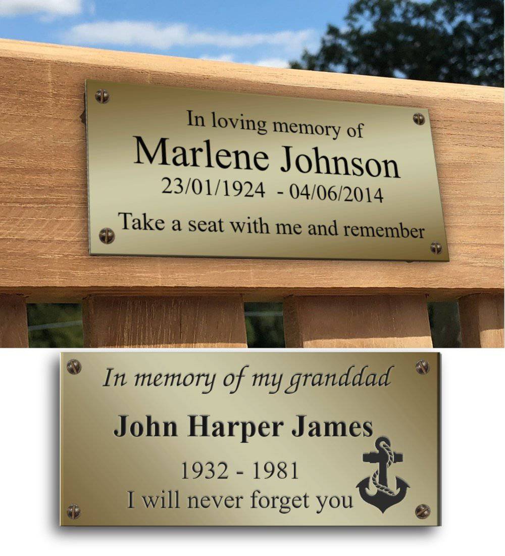 Lacquered Memorial Bench Plaque – TSL-Engraving