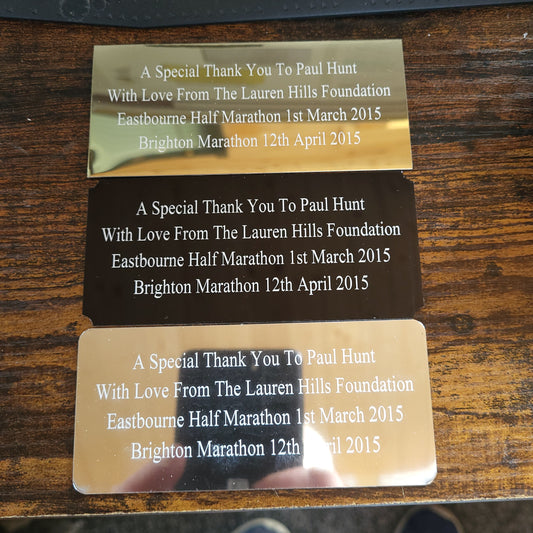 Self Adhesive Trophy Memorabilia Plaques and Plates