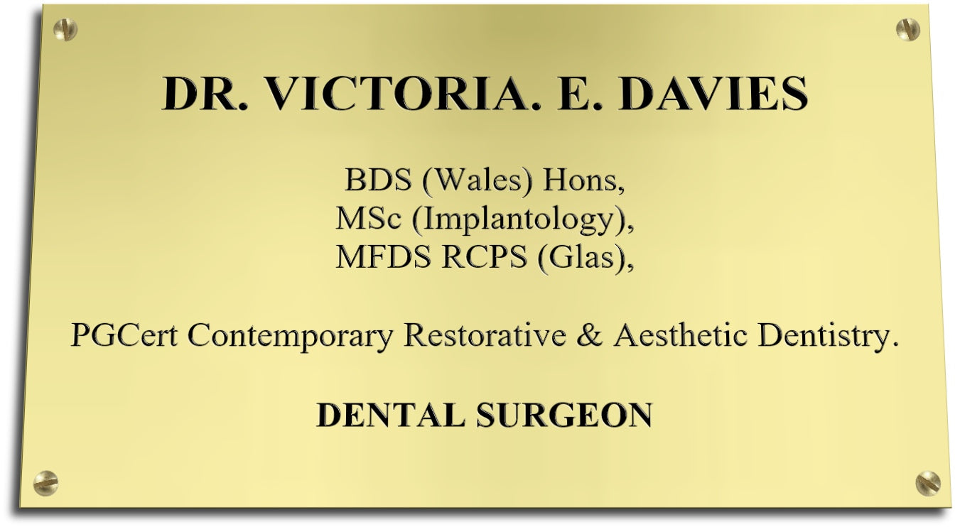 Brass doctors plaques and dentist signs - The Engraving Store