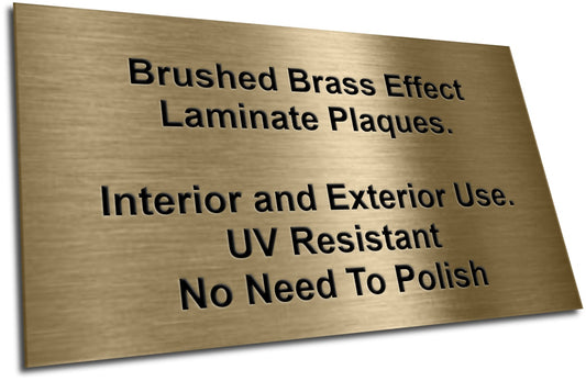 Brushed Brass Effect Laminate Plaques - The Engraving Store