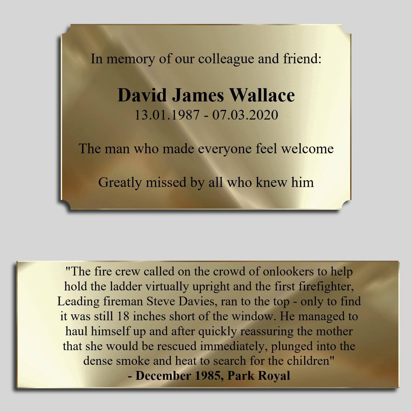 Brass Plaque Engraved - The Engraving Store